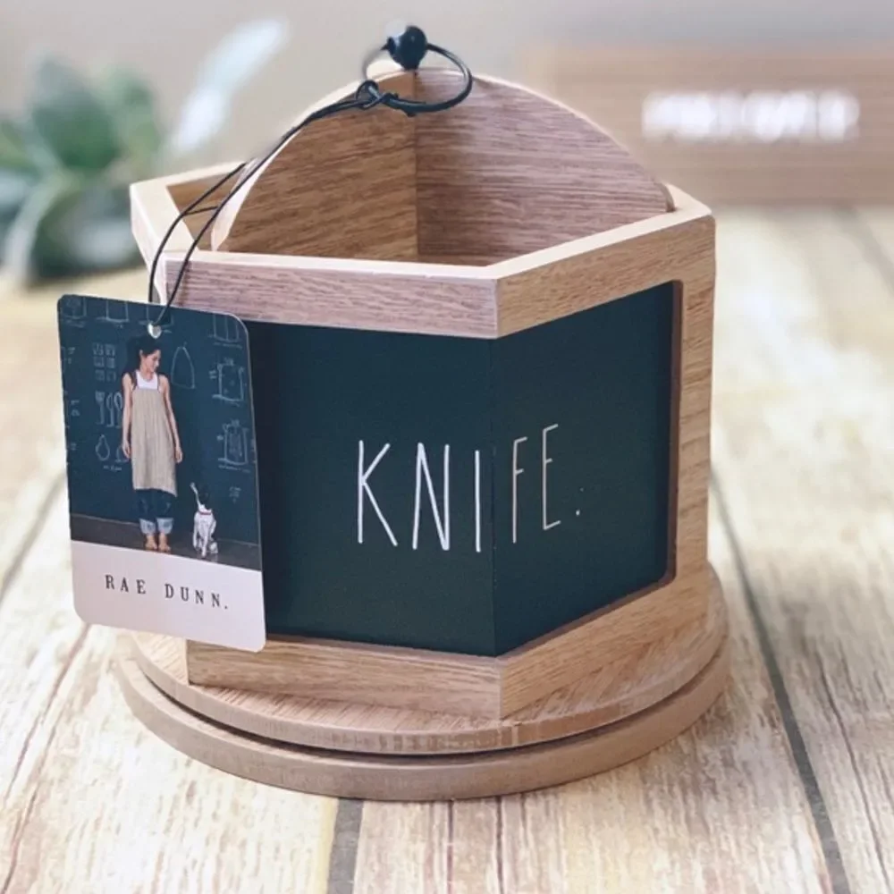 NWT Rae Dunn Wooden Silverware Spoon Knife Fork